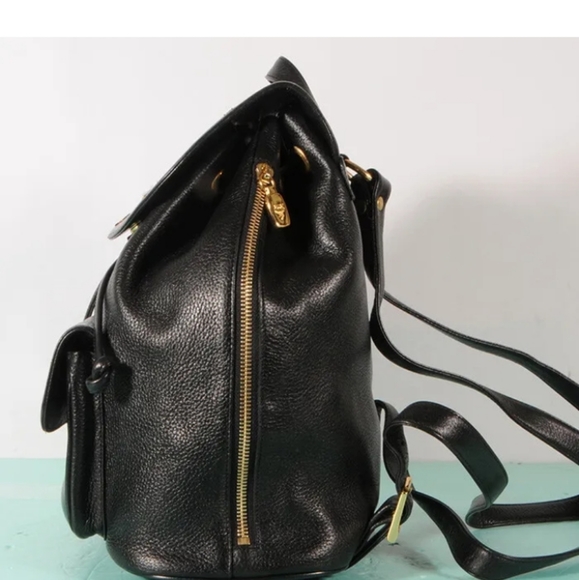 MCM Black Leather Backpack Authentic + A Dust Bag - Picture 5 of 8